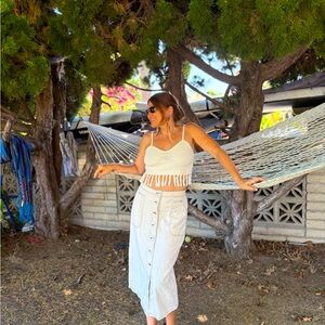 Chic soft-cotton denim Button-Down Pencil Skirt